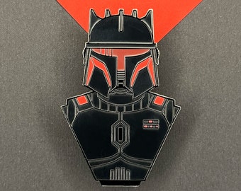 Moff Mando Bust Enamel Pin - Galaxy Pin - Space Pin - Sci Fi Pin - Fantasy Pin - Character Pin - Mandalorian Pin