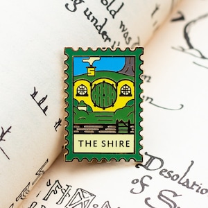 The Shire Stamp Enamel Pin - Bag End - Stamp Pin - Fantasy Pin - Location Pin - Travel Pin - Book Pin - Movie Pin - Hard Enamel - Cute