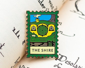 The Shire Stamp Enamel Pin - Bag End - Stamp Pin - Fantasy Pin - Location Pin - Travel Pin - Book Pin - Movie Pin - Hard Enamel - Cute