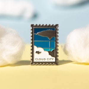 Among The Clouds Stamp Pin - Stamp Pin - Galaxy Pin - Space Pin - Sci Fi Pin - Fantasy Pin - Planet Pin - Rebel Pin - Cute