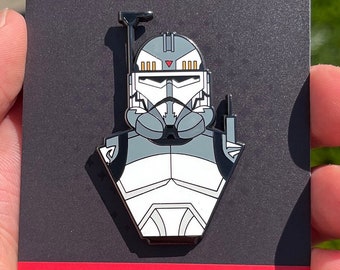 Wolffe Bust Enamel Pin - Galaxy Pin - Space Pin - Sci Fi Pin - Fantasy Pin - Character Pin - Prequel Pin - Clone Pin