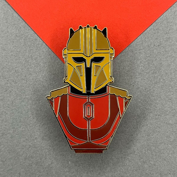 The Armorer Bust Enamel Pin - Galaxy Pin - Space Pin - Sci Fi Pin - Fantasy Pin - Character Pin