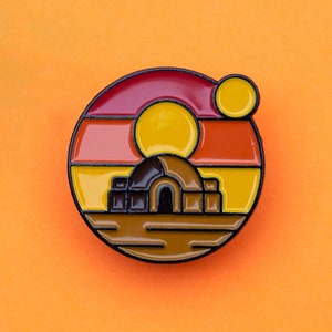 Twin Suns Icon Enamel Pin - Galaxy Pin - Space Pin - Sci Fi Pin - Fantasy Pin - Planet Pin - Cute