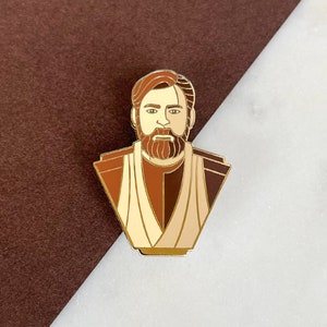 Old Ben Bust Enamel Pin - Galaxy Pin - Space Pin - Sci Fi Pin - Fantasy Pin - Character Pin - Movie Pin - Jedi Pin - Rebel Pin