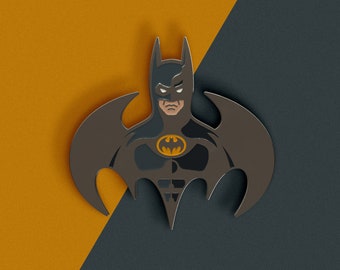 Szpilka z emalii Batsuit Keaton - Szpilka Superbohatera - Szpilka z komiksu - Szpilka postaci