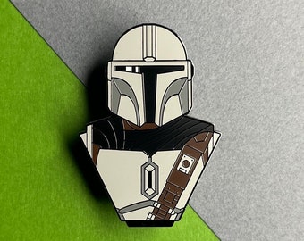 Gunslinger Bust Enamel Pin - Galaxy Pin - Space Pin - Sci Fi Pin - Fantasy Pin - Character Pin - Bounty Hunter