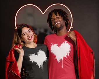 White Drip Heart TShirt