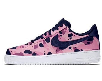 Custom Pink and Navy Cherry Blossoms Air Force 1