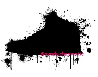 Black Jordan Sneaker Paint Splatter TShirt