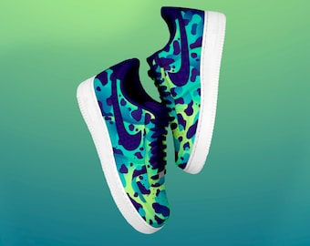Custom Lime Green and Navy Blue Air Force 1