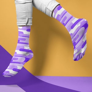 Purple Geometric Print Socks | Unique and Colorful Art