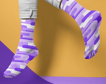Purple Geometric Print Socks | Unique and Colorful Art
