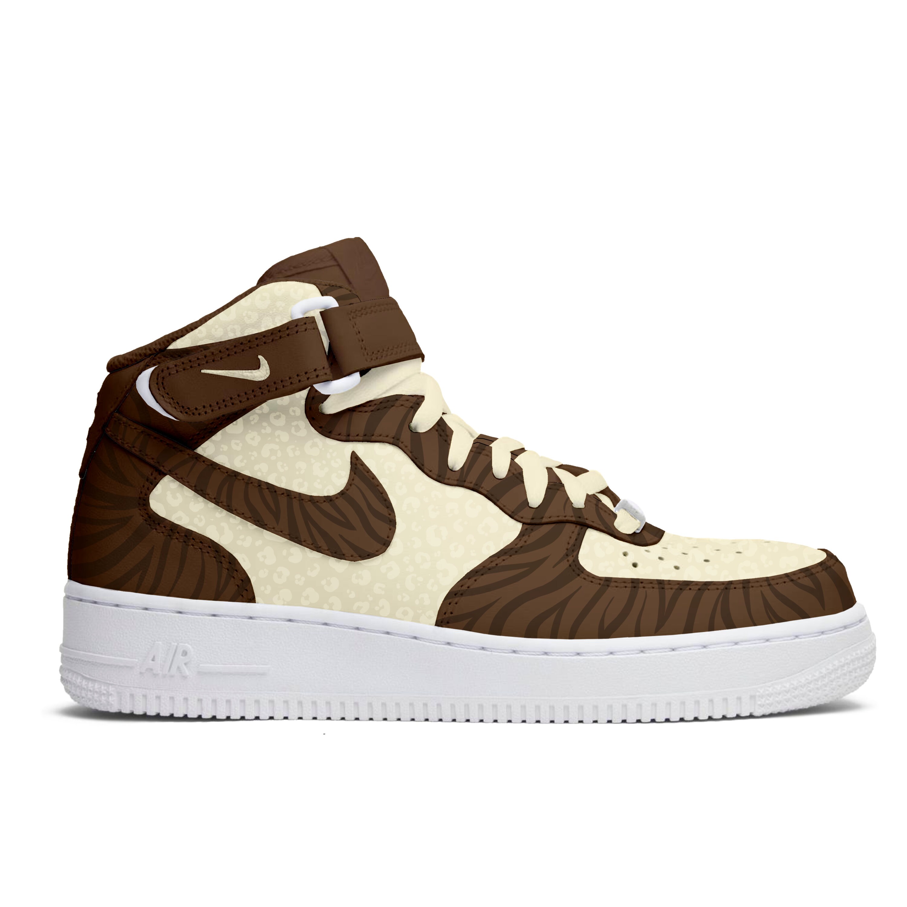 Custom Air Force 1 Espresso Brown Sail Beige | Etsy