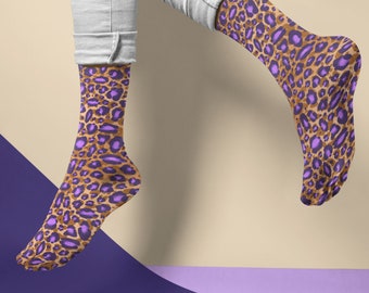 Medium Purple Leopard Print Socks