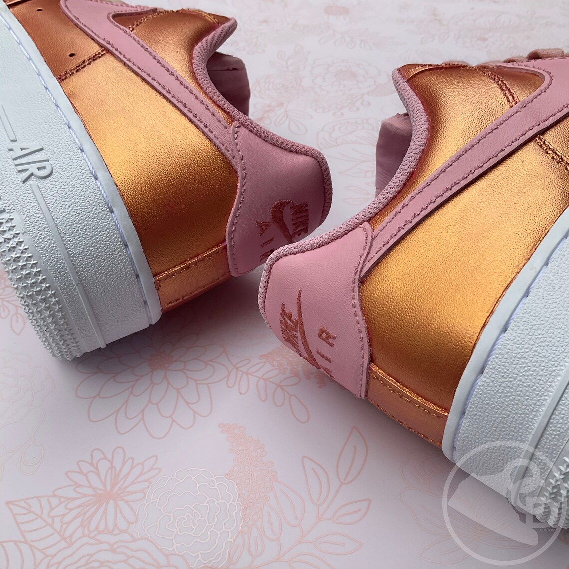 womens rose gold air force 1