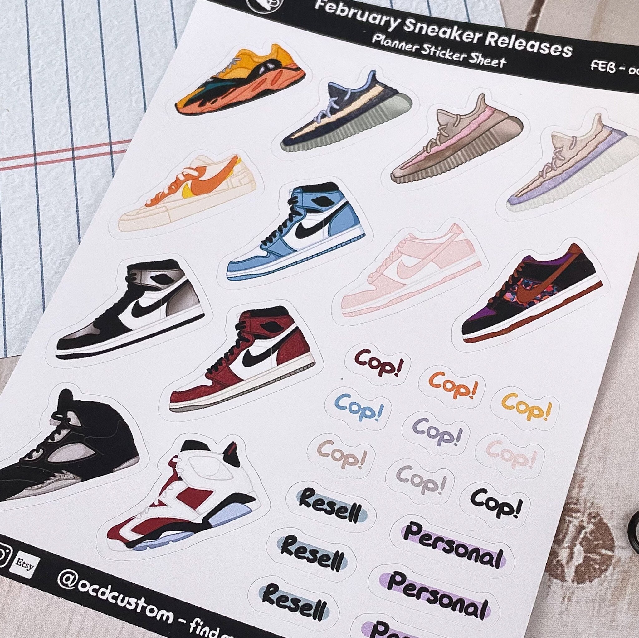 Zapatillas Lanza Pegatinas Planner / Sneakerhead Shoe Sticker | Etsy