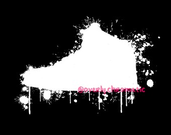 White Jordan Sneaker Paint Splatter TShirt