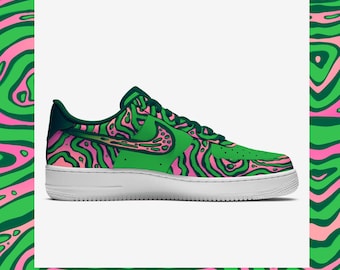 Abstract Watermelon Custom Air Force 1s