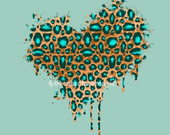 Animal Print Heart Tshirt