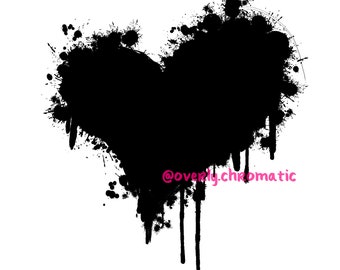Black Drippy Heart TShirt