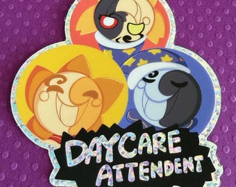 Adesivo brilhante para os funcionários da creche de FNAF