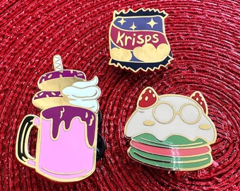 Broche de esmalte Deltarune Foodie Edition + adesivo grátis