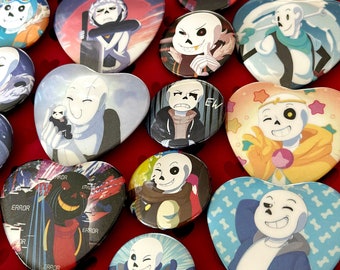 Conjunto de botões e ímãs Undertale AUs (Série 5)
