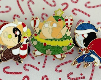 FNAF Christmas Smol, Mini, Eensy Glitter Enamel Pin