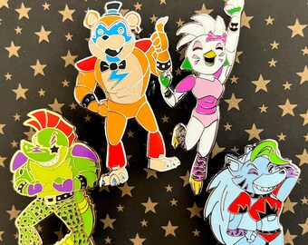 Pins de esmalte FNAF Security Breach Ver. 2 + adesivo grátis