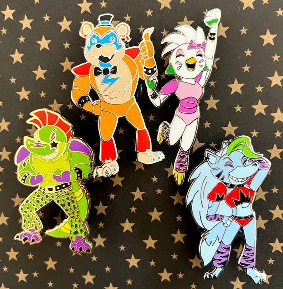 FNAF Security Breach Ver. 2 Enamel Pins Free Sticker 