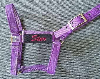 Embroidered Horse Halter Name Tag 1 Line