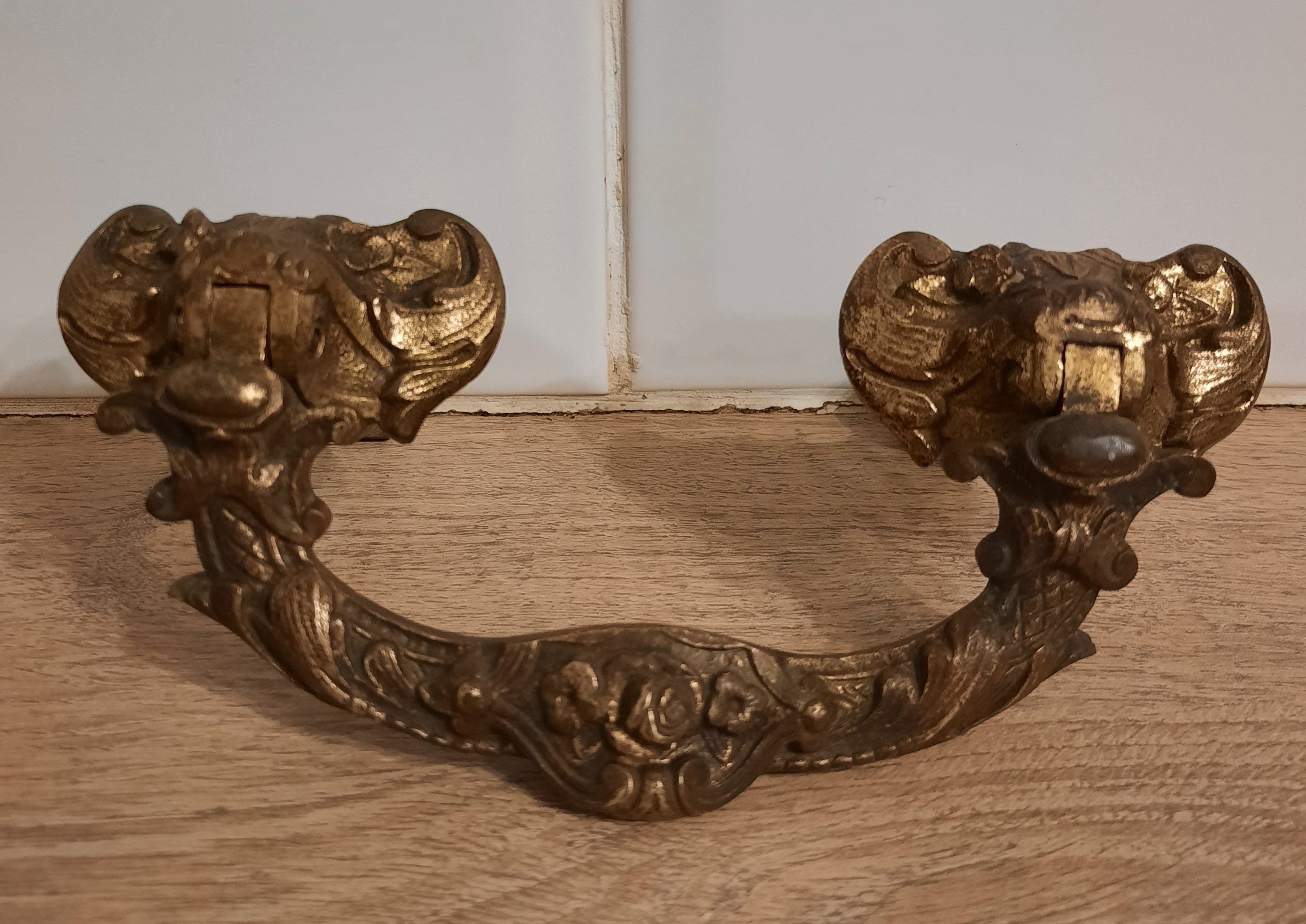 Français Poignées Antiques de Piano Ornées Bronze, Récupération Architecturale, Chic Ferme, Château,