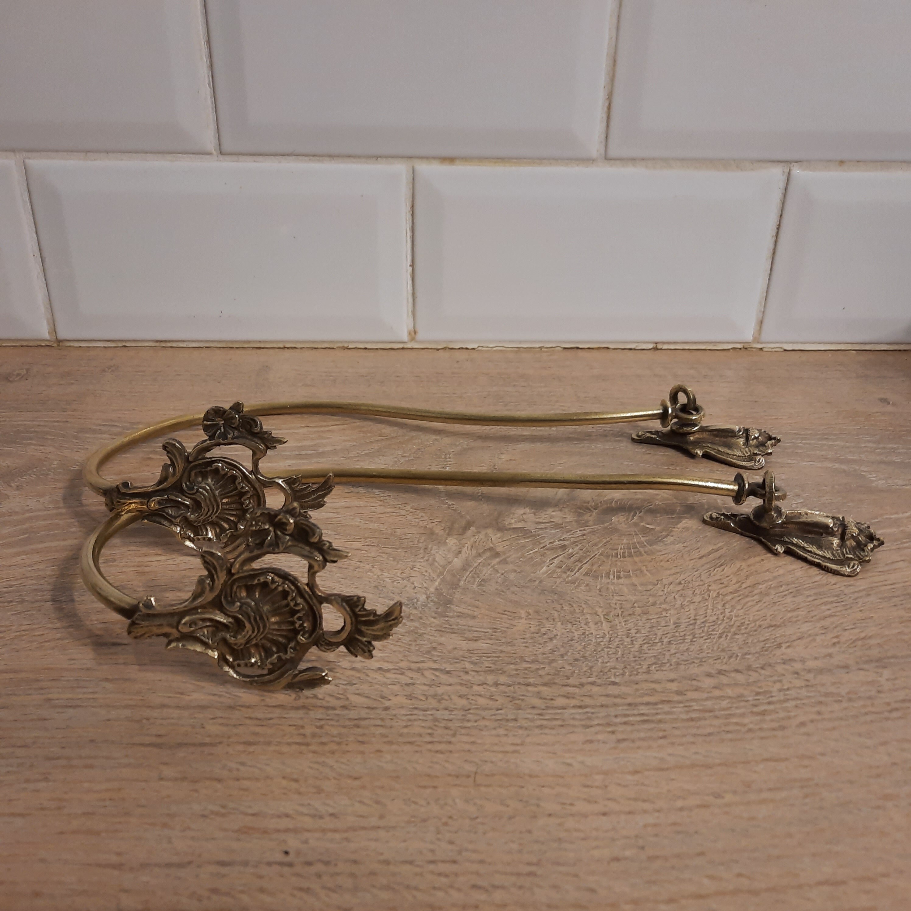 Une Paire de Français Bronze Tie-Backs, Architectural Salvage, Hardware, Farmhouse Chic, Homestyle
