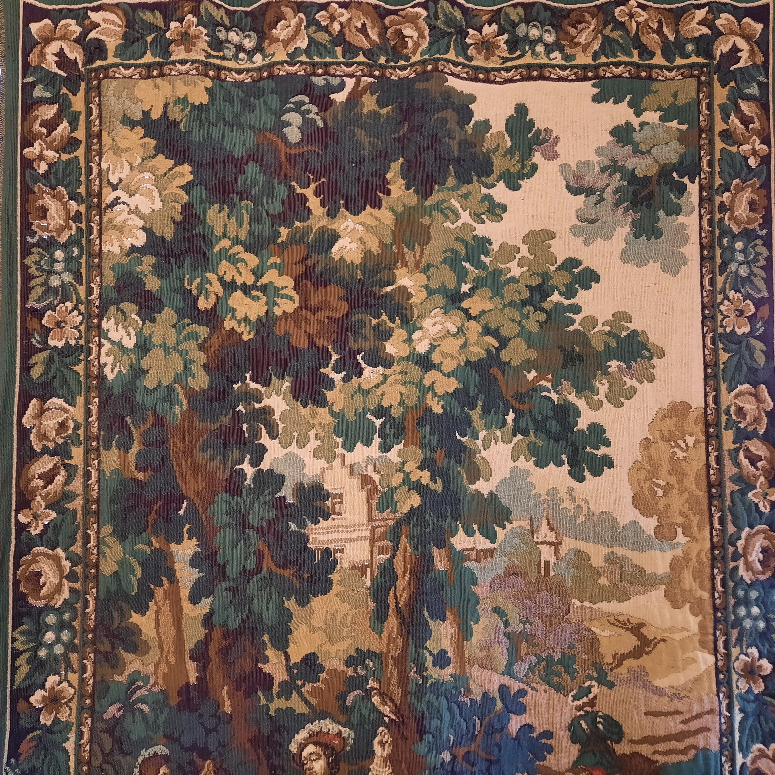 A Pair Of French Vintage Verdure Tapestry Curtains With A Etsy