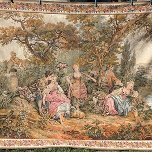 French Vintage JP Paris Panneaux Gobelins Tapestry 60 X 36 Excellent  Condition