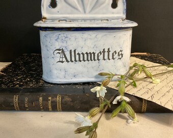 フランス アンティーク ホーロー マッチボックス ALLUMETTES