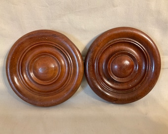 A pair of French  Antique wooden Picture frame  hook covers, mounts, Home Decor, Chateau chic, Architectural Salvage