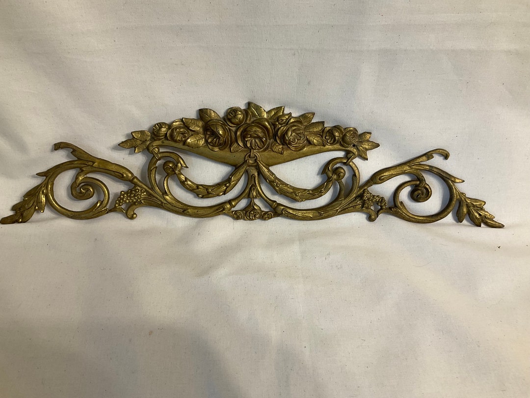 French Bronze/brass Antique Pediment embellishment Etsy