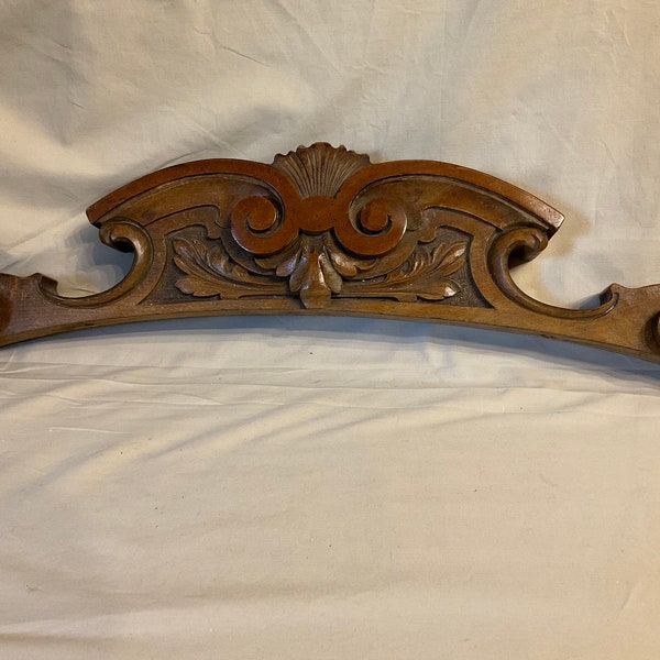 French Antique carved wood pediment, furniture trim, moulding , Frieze , Architectural Salvage , Scrolls
