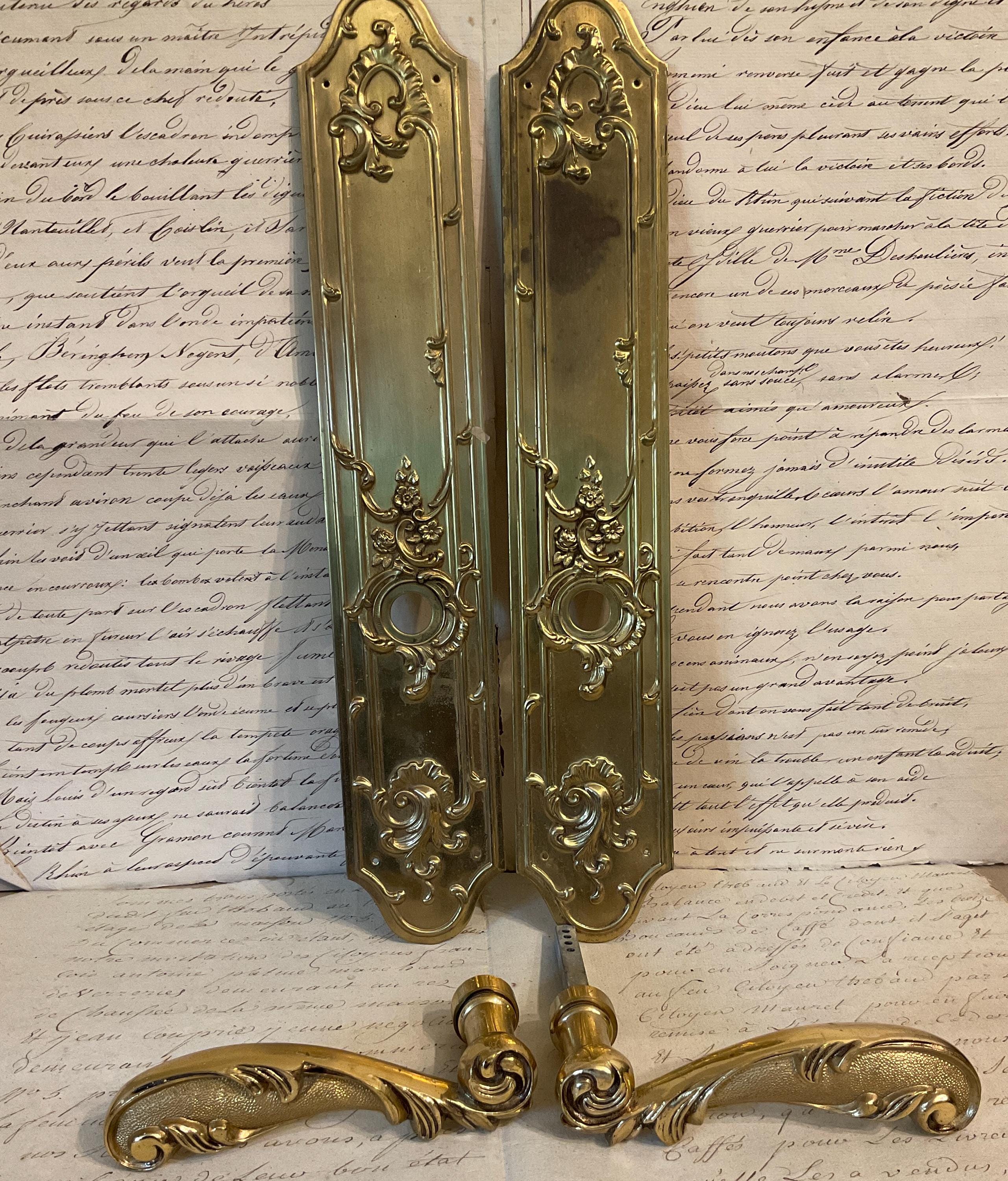 French Vintage ornate Finger Door plates , Architectural, salvage , Hardware , Home accents