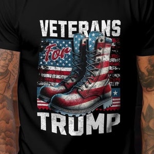 Veterans for Trump 2024 Veterans Military Support T-Shirt