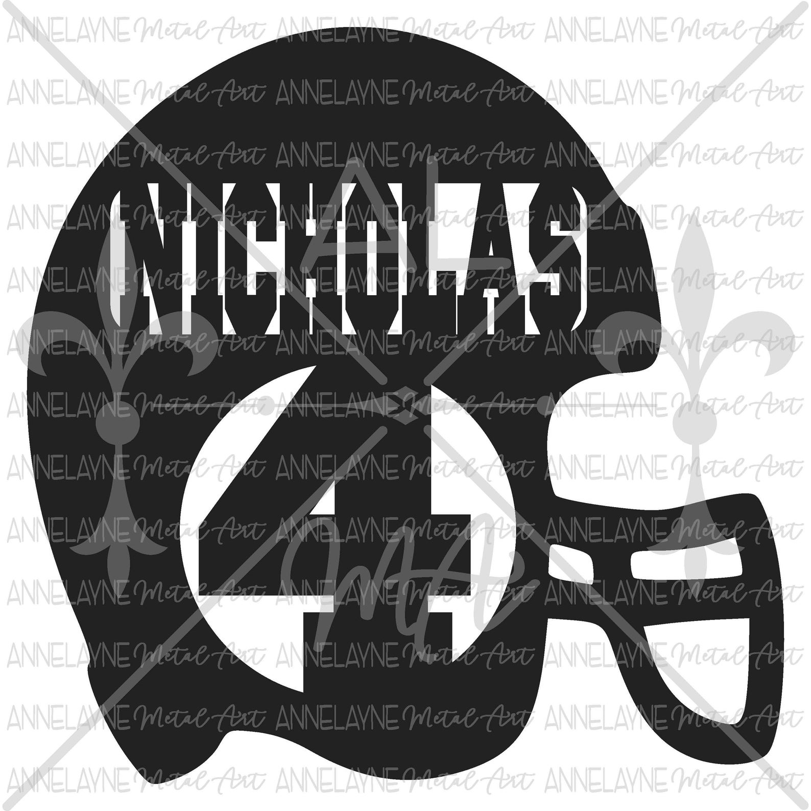 Football Helmet With Name and Number 60004NAN Personalized Etsy