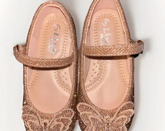 Kleinkind Juwel verschönerte Mary Jane Wohnung - Rose Gold - Größe 8