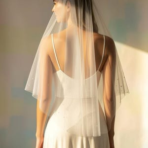 Dew drop veil, clear resin, Sofia Richie style.