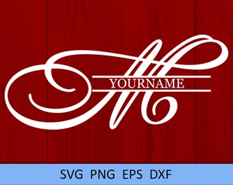 M Split monogram SVG Split letter svg Wedding font Split monogram font dxf png eps Split alphabet Svg files Divided Initial svg M Initial