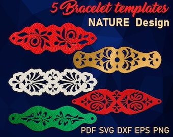 Leather Cuff Bracelet Template: Jewelry Cut Files (Digital Download)