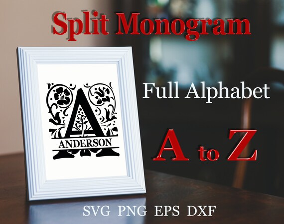 Download 26 Split Monogram Svg Family Name Svg Split Alphabet Split Etsy