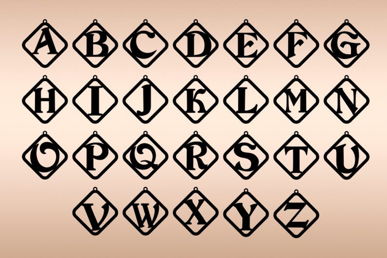 26 Leather earring svg Alphabet earrings Monogram Initials | Etsy