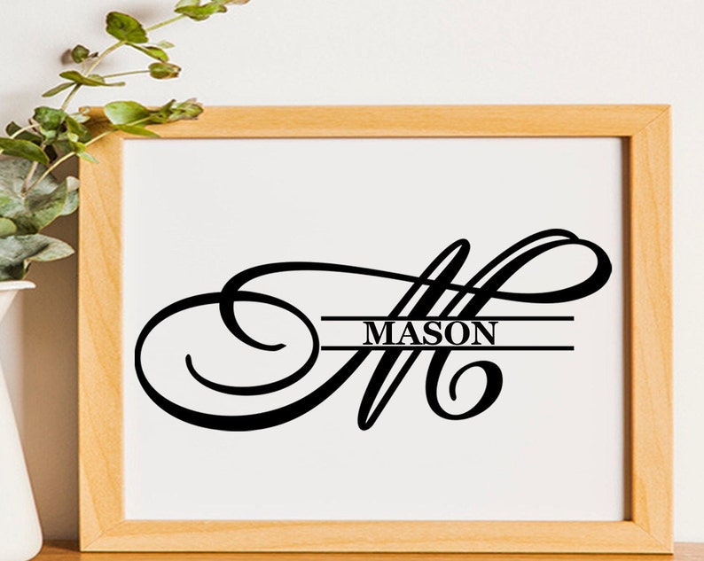 Download M Split monogram SVG Family name svg Split letter svg Wedding | Etsy