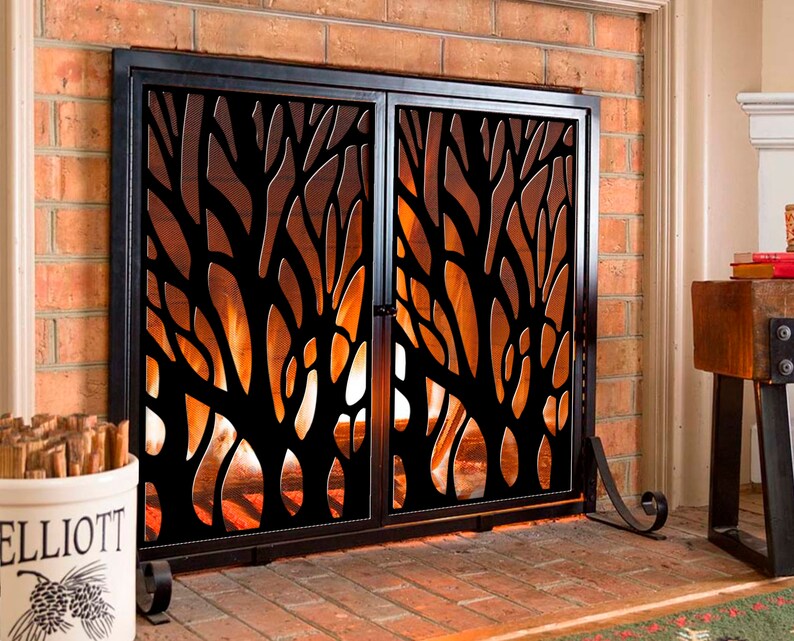 Tree Room divider Fireplace screen Decorative panel Partition Etsy
